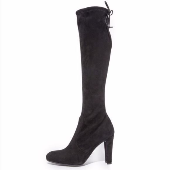 Stuart Weitzman Black Suede Kneeland Boots 8.5 - Picture 4 of 8
